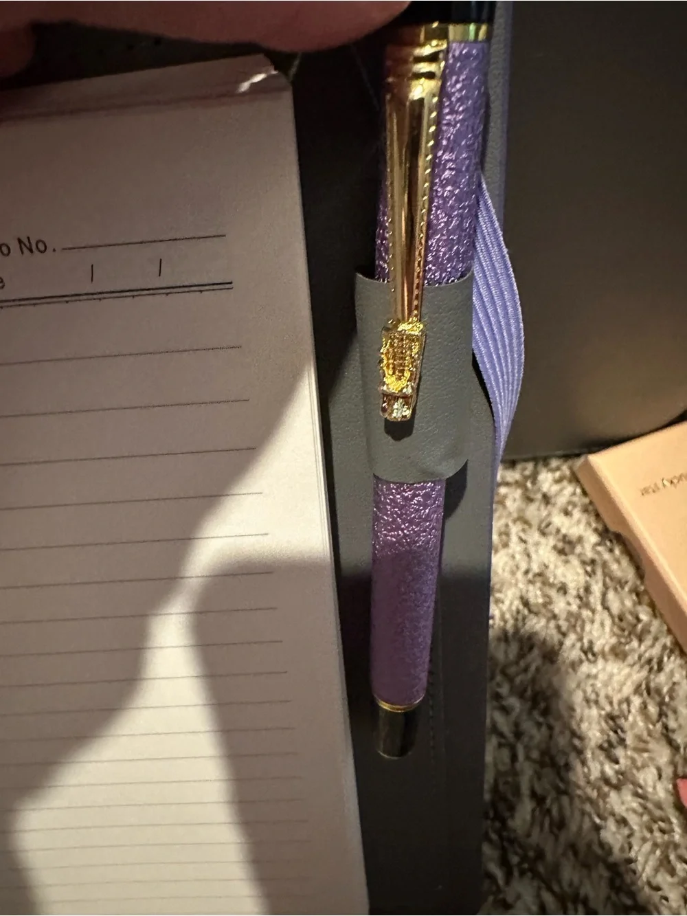 Purple Hardcover Notebook with Elastic Band